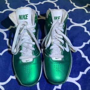 Metallic Emerald Nike Air Max Hyped Green Mid Basketball Shoes
